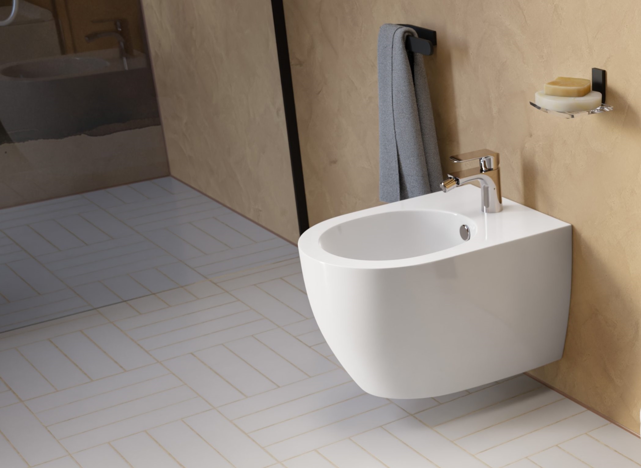 Bidet wiszący, bidet do łazienki, okrągły bidet
